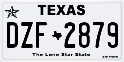 TX license plate DZF2879