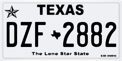 TX license plate DZF2882