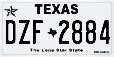 TX license plate DZF2884