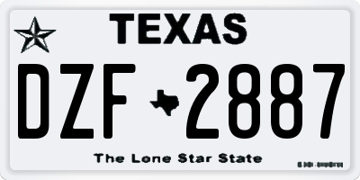 TX license plate DZF2887