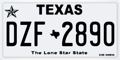 TX license plate DZF2890