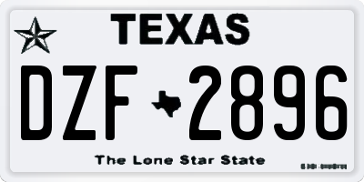 TX license plate DZF2896