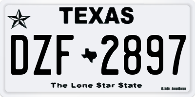 TX license plate DZF2897