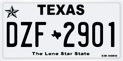 TX license plate DZF2901