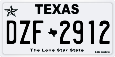 TX license plate DZF2912