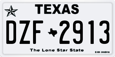 TX license plate DZF2913