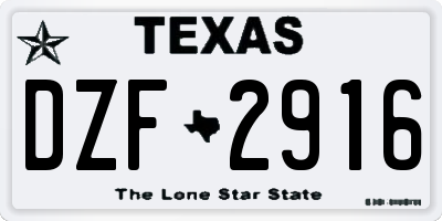 TX license plate DZF2916