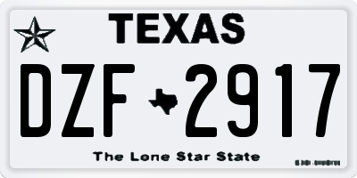 TX license plate DZF2917