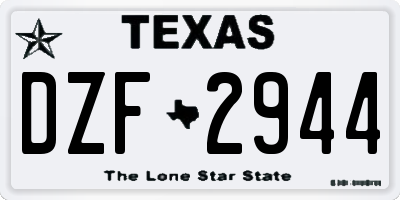TX license plate DZF2944