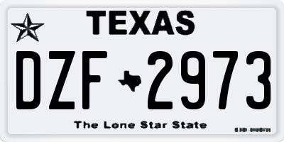 TX license plate DZF2973