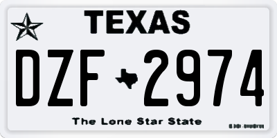 TX license plate DZF2974