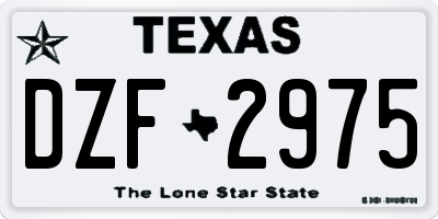 TX license plate DZF2975