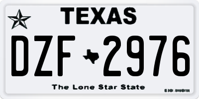 TX license plate DZF2976