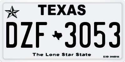 TX license plate DZF3053
