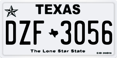 TX license plate DZF3056