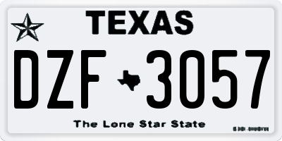 TX license plate DZF3057