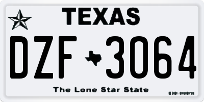 TX license plate DZF3064