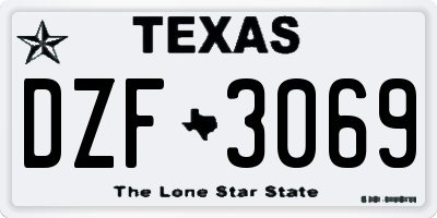 TX license plate DZF3069