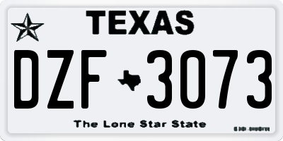 TX license plate DZF3073