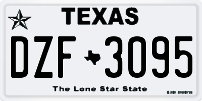 TX license plate DZF3095