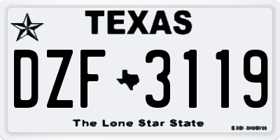 TX license plate DZF3119