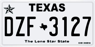 TX license plate DZF3127