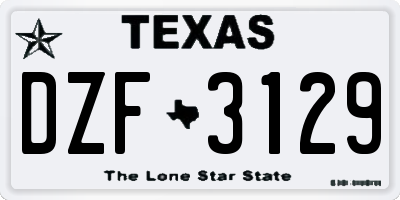 TX license plate DZF3129
