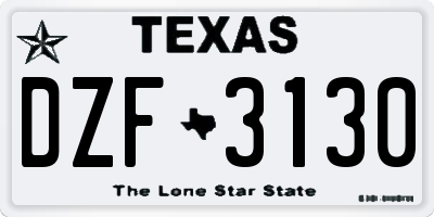 TX license plate DZF3130