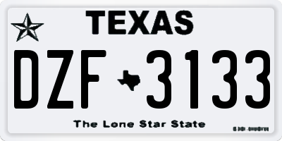 TX license plate DZF3133