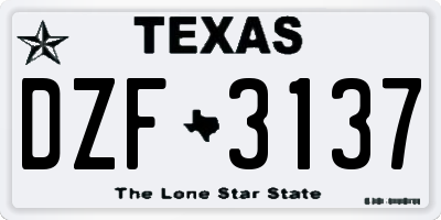 TX license plate DZF3137