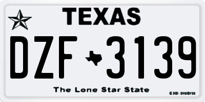TX license plate DZF3139