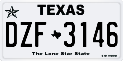 TX license plate DZF3146