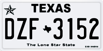 TX license plate DZF3152
