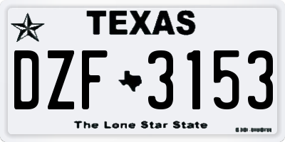 TX license plate DZF3153