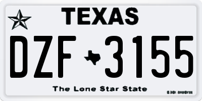 TX license plate DZF3155