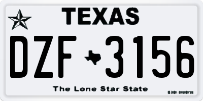 TX license plate DZF3156
