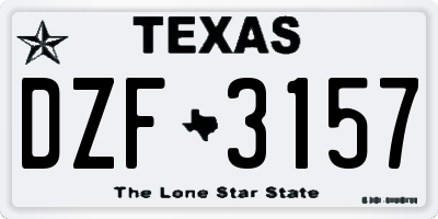 TX license plate DZF3157
