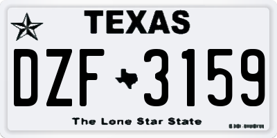 TX license plate DZF3159