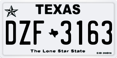 TX license plate DZF3163