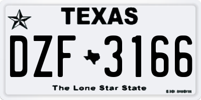 TX license plate DZF3166