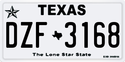 TX license plate DZF3168