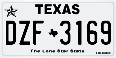 TX license plate DZF3169