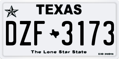TX license plate DZF3173