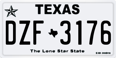 TX license plate DZF3176