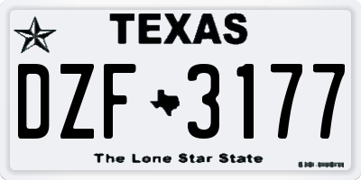 TX license plate DZF3177