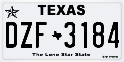 TX license plate DZF3184