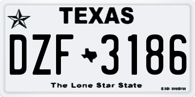 TX license plate DZF3186