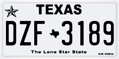 TX license plate DZF3189