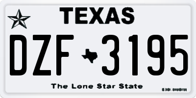 TX license plate DZF3195