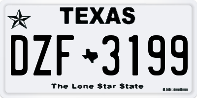 TX license plate DZF3199